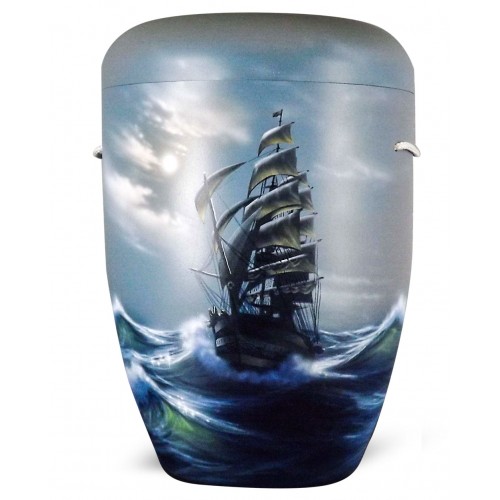 Hand Painted Biodegradable Cremation Ashes Funeral Urn / Casket – Classic Sailing Ship